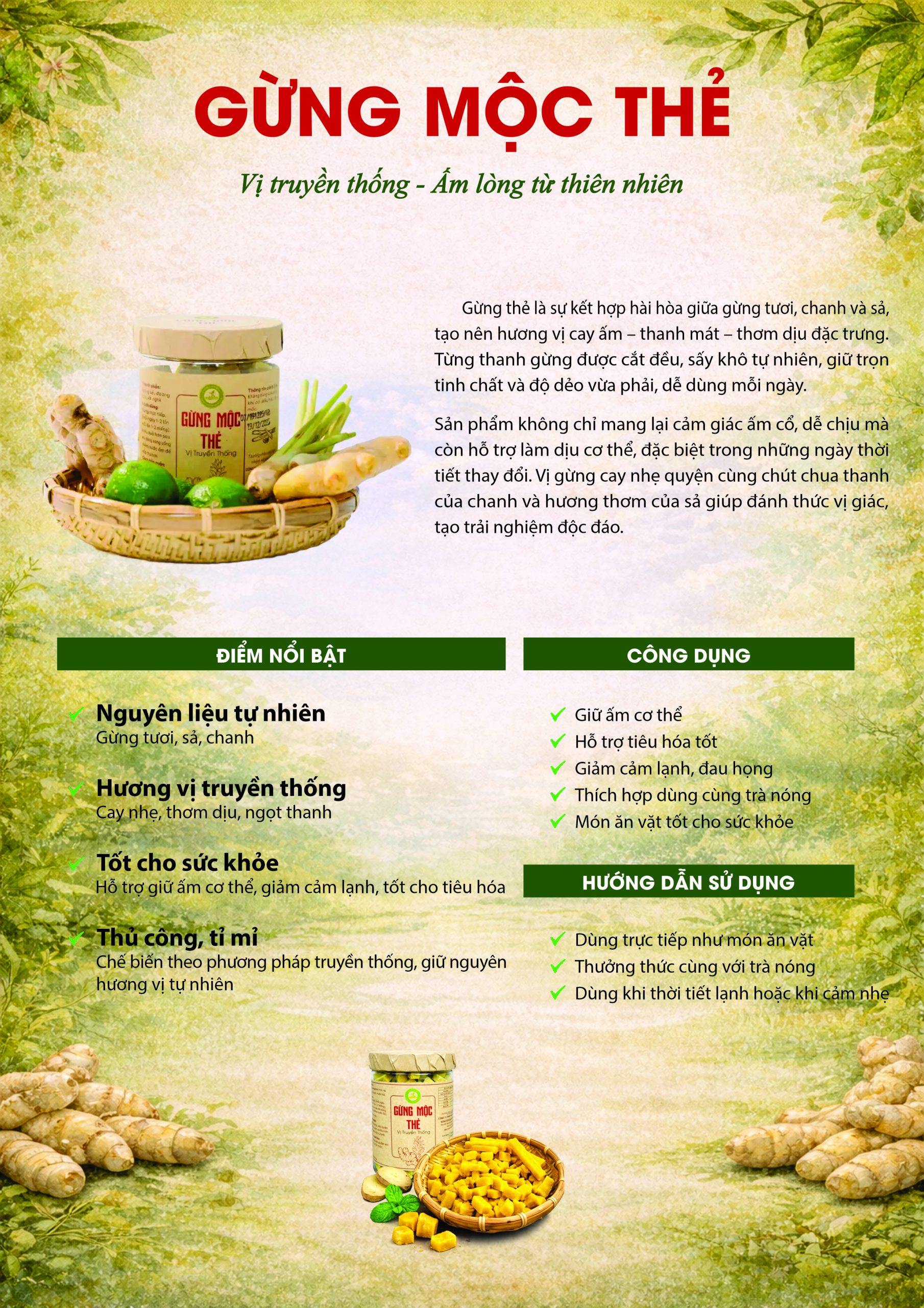 Gừng mộc thẻ – Hộp 100g/200g/400g