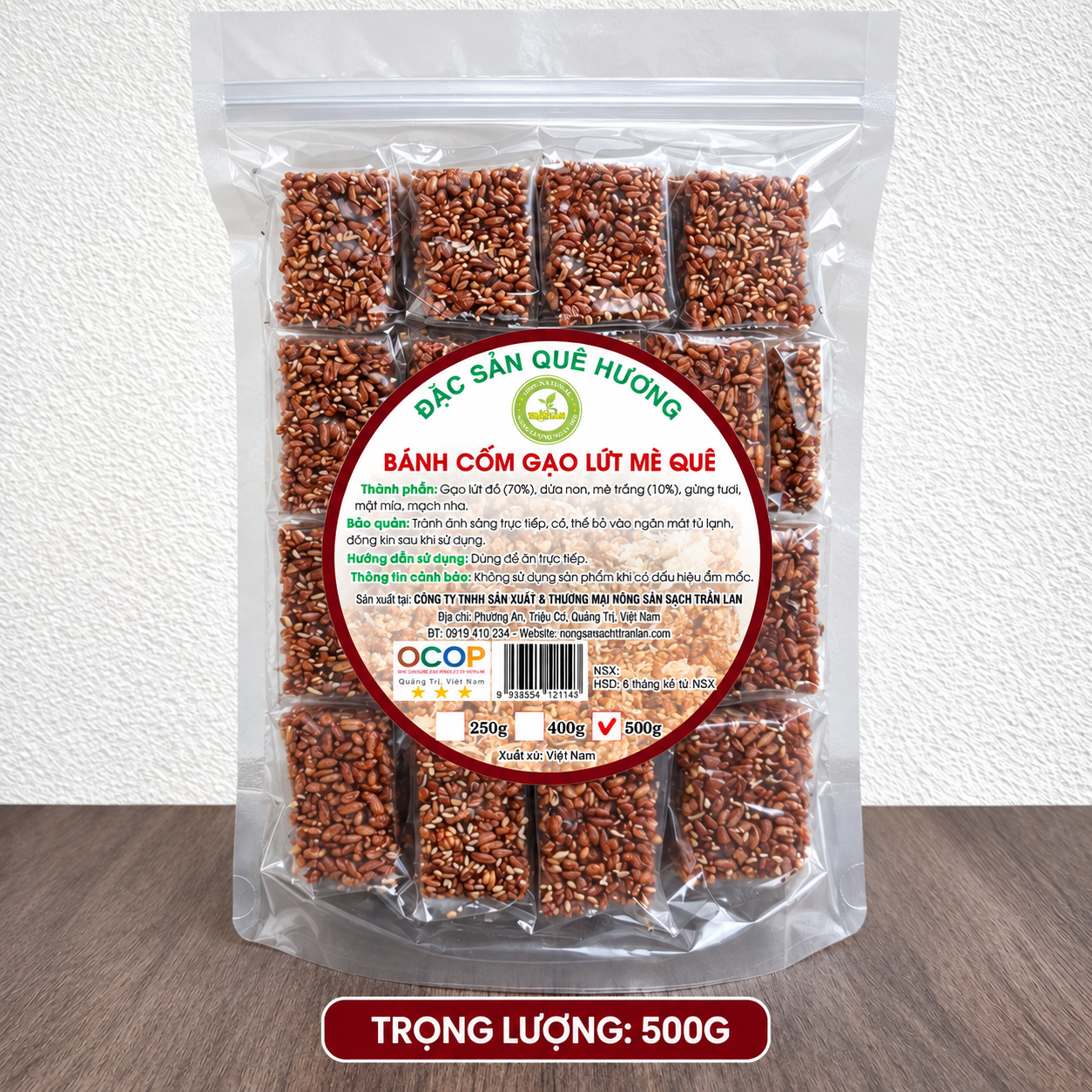 Bánh cốm gạo lứt mè quê – Hộp 300G/500G